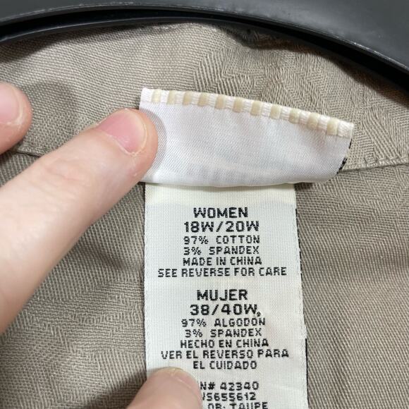 White Stage Women's Plus Size Taupe Floral Jacquard Blazer - Size 18W/20W - Boho - Picture 6 of 7